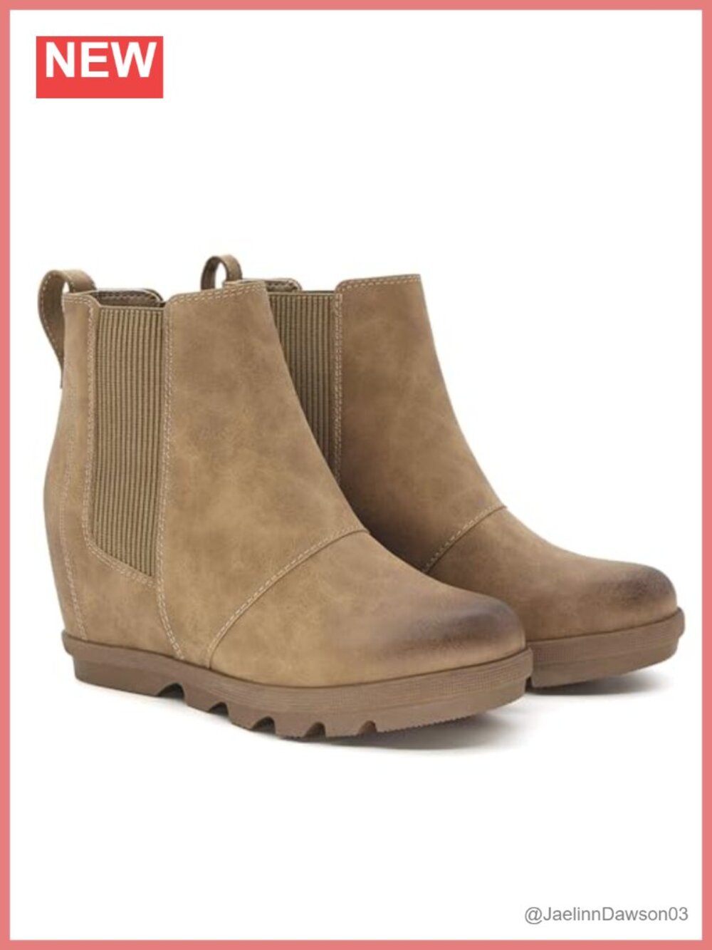 Womens Hidden Heel Chelsea Ankle Wedge Boots Faux Leather
